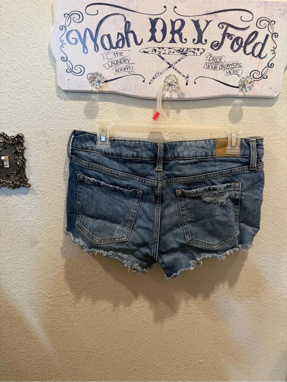 Aeropostale Distressed Light Blue Denim Cutoff Shorts